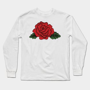 Embroidered Rose Long Sleeve T-Shirt